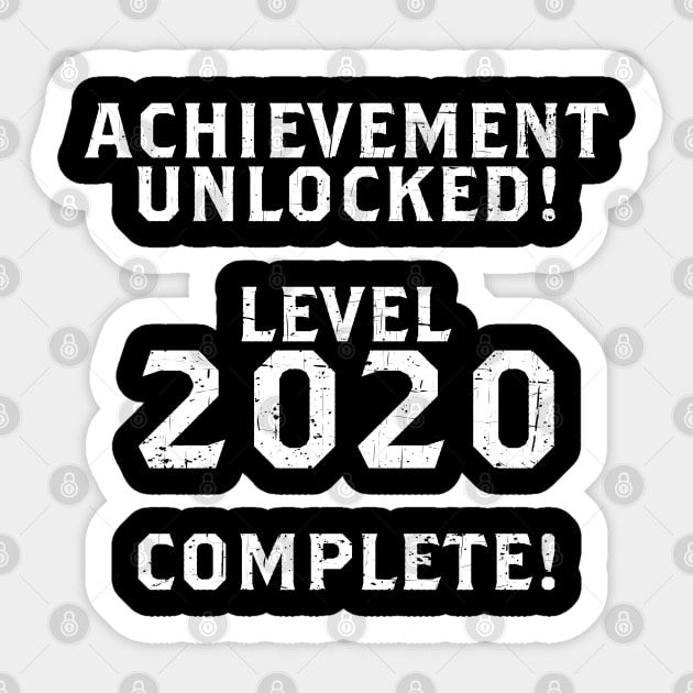 Funny Video Game 2020 New Years Achievement Unlocked Gaming Sticker by Herotee